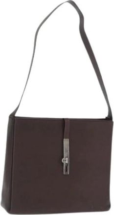 Ferragamo Pre-owned Shoulder Bags, female, Brown, Size: ONE SIZE Pre-owned Leather Shoulder Bag