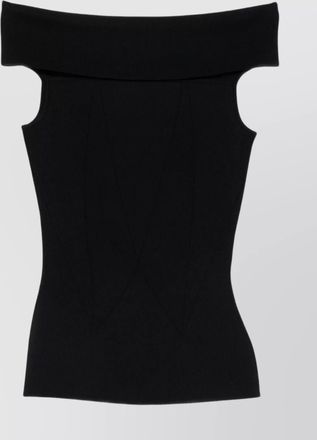 Givenchy silhouette ajustée design épaules dénudées texture côtelée