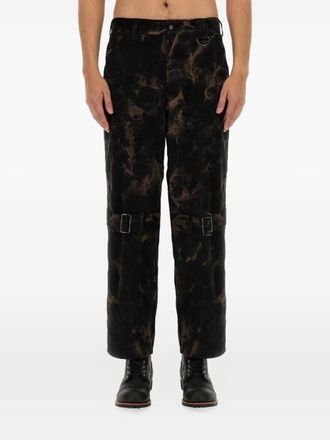A&iuml;e Broek met tie-dye print en gesp - Zwart