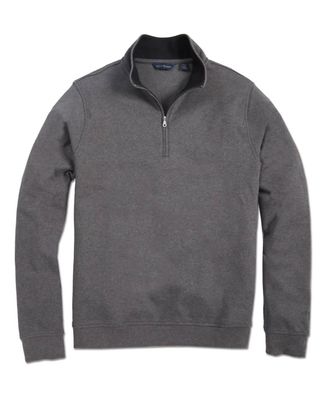 Scott Barber Mens Pima Interlock Zip Mock In Charcoal