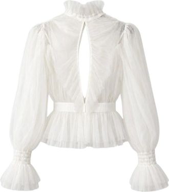 Elisabetta Franchi Ca20467E2360 Blouse - Dames - Blouses & Shirts - Wit - Maat: S