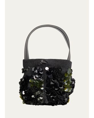 Plan C Sequin Double-Faced Wool Bucket Bag