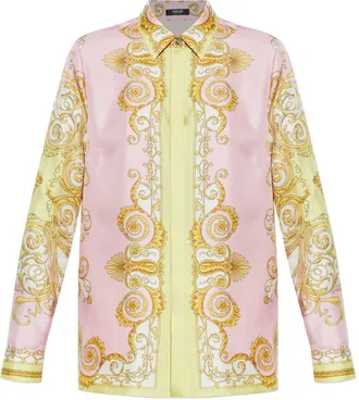 Versace Baroque-Inspired Silk And Nylon Long-Sleeved Top
