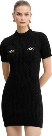 Patou Gebreide Jurk - Dames - Kleedjes - Zwart - M - Wol - Kleedjes