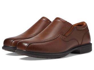 Nunn Bush Bleeker Street Bicycle Toe Slip-On with KORE Slip Resistant Walking Comfort Technology Mens Slip on Shoes Cognac : 10.5 XW (4E)