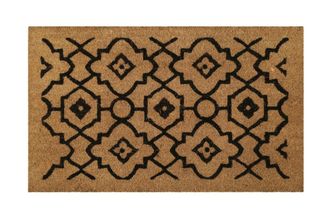 Wecon Home Felpudo de fibra de coco estampado oriental negro 60x90