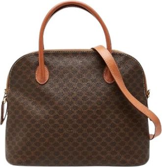 Celine Pre-owned Macadam PVC 2way bag - Dames - Vintage Handtas - Bruin - ONE Size - Leer - Vintage