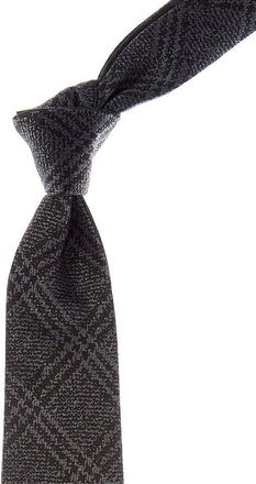 Canali Green & Grey Squares/Check Reversible Silk Tie