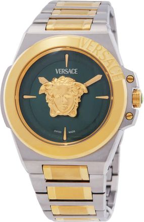 Versace Hera Quartz Green Dial Two-Tone Ladies Watch VE8D00524