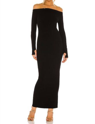 Michael Costello Off Shoulder Bodycon Dress In Black