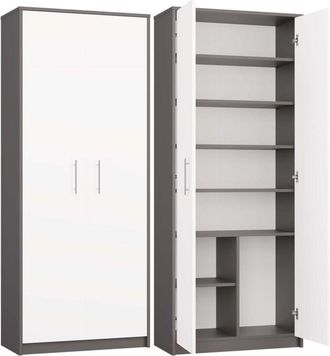 OEM Parla - Armario Moderno 6 Estantes - 180x74x35 Cm - Mueble De Almacenamiento - Armario De Oficina