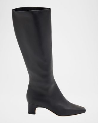 Manolo Blahnik Ofara Knee-High Leather Boots