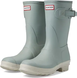 Hunter Short Tonal Buckle Womens Green Waterproof Rain Boots ZOGG3349