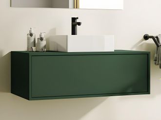 Vente-Unique Mobile per bagno sospeso con lavabo singolo 94 cm Verde opaco - TEANA II