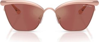Michael Kors Scottsdale 56mm Cat Eye Sunglasses in Rose Gold /Wine Mirror at Nordstrom