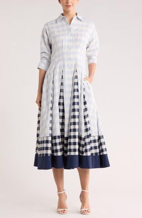 SIMKHAI Jazz Pintuck Cotton Shirtdress in Periwinkle Sky Multi at Nordstrom Rack, Size X-Small