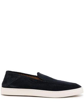 Giorgio Armani Navy Blue Slip On Sneakers