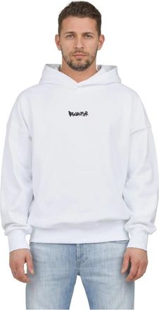 Disclaimer Hoodie met achtermotief en voorkantlogo - Heren - Hoodies - Wit - M - Hoodies & sweatvesten