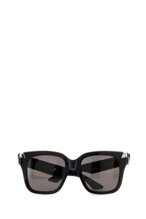 Alexander McQueen Womens Black Acetate Punk Rivet Sunglasses Blackblacksmoke Exterior: Occhiali Da Sole