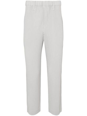 Homme Plissé Issey Miyake Basic tapered plissé trousers - Grey