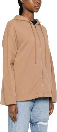 Max Mara Hoodies & sweatvesten, Dames, Bruin, XS, Zip-throughs