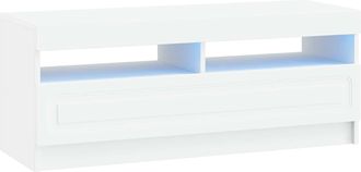 vidaXL Mueble De Tv Led Blanco Madera De Ingenier&iacute;a Vidaxl