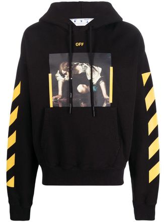 Off-white Caravaggio-print hoodie - Black