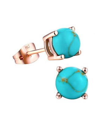 Liv Oliver 18K Rose Gold 4.75 Ct. Tw. Turquoise Studs