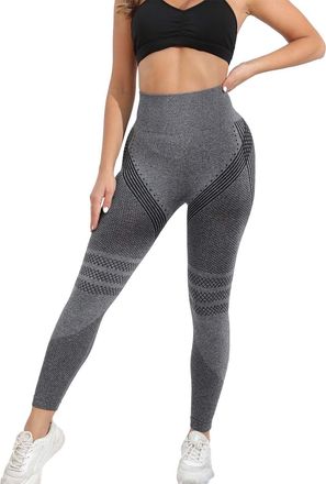 Generic Cocila Women 3D Compression Leggings Scrunch Bums Seamless High Waisted Yoga Activewear Stretch Gym Lift Pants Anti Cellulite Workout Running Slim Sof