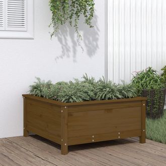 vidaXL Vidaxl - Jardinera Madera Maciza De Pino Marr&oacute;n Miel 82,5x82,5x39 Cm