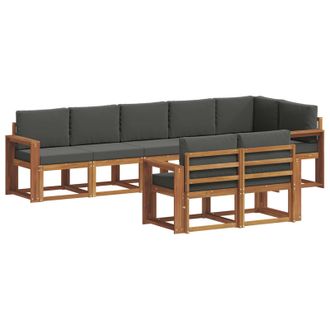 vidaXL Conjunto De Sof&aacute;s De Exterior 8 Pcs Natural Y Antracita Vidaxl