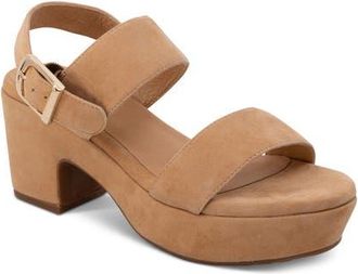 Chocolat Blu Gardina Slingback Platform Sandal in Latte Suede at Nordstrom, Size 9.5