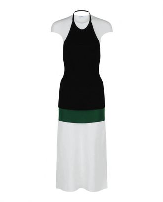 Ferragamo Womens Layered Midi Dress In White