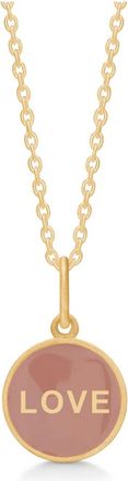 Frk. Lisberg Accessoires, Dames, Geel, L, Love Ketting met Rosa Emaille Hanger