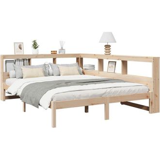 vidaXL Bookcase Bed without Mattress 140x200 cm Solid Wood Pine vidaXL