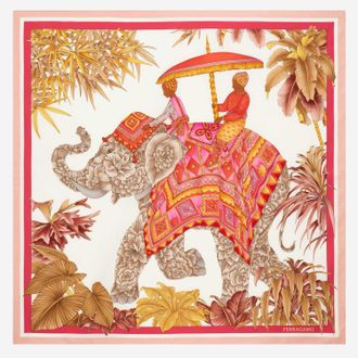 Ferragamo zijden sjaal met Indiase print