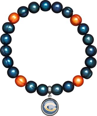 Honora Chicago Bears Stretch Pearl Bracelet In Blue