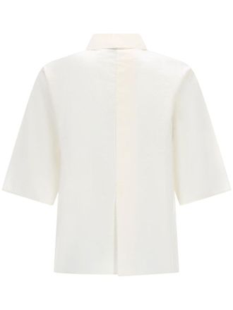 Alysi Cropped Silk Shirt - White