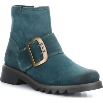 FLY London Rily Bootie in 010 Petrol Oil Suede at Nordstrom Rack, Size 6-6.5Us / 37Eu