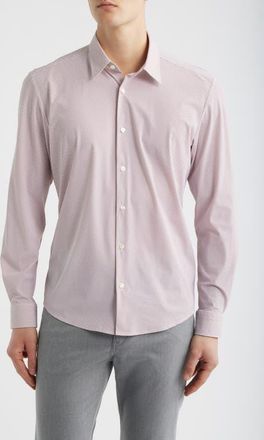 BOSS Liam Print Button Front Shirt in Light/Pastel Pink at Nordstrom, Size Xx-Large