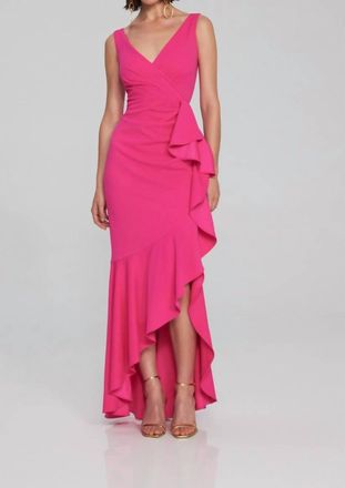 Joseph Ribkoff Trumpet Gown In Shocking Pink