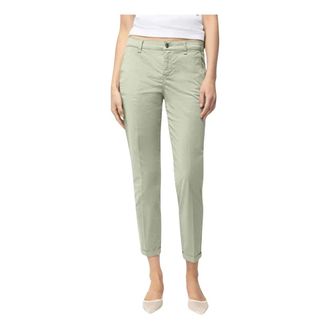 M.A.C Cropped Broeken - Dames - Vrijetijds broeken - Groen - S - Katoen - Broeken