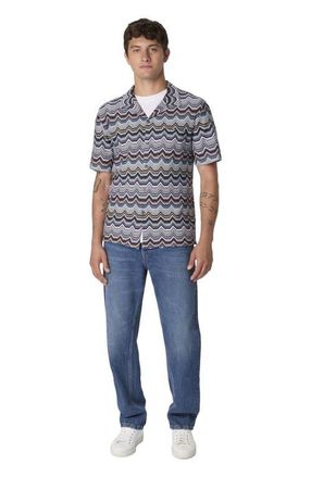 Missoni Bowling Shirt With Geometric Zigzag in Multicoloured at Nordstrom, Size 52 It