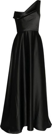 Amsale Abito da sera monospalla - Nero