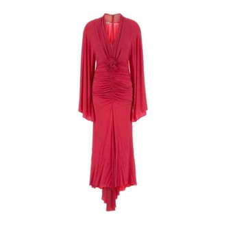 Blumarine Party Dresses, female, Pink, Size: XS Jersey Midi Dress