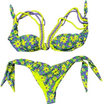 F**k Badmode, Dames, Veelkleurig, L, Polyester, Gedrukte Lycra Bikini