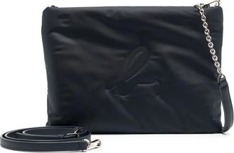 agnès b. logo crossbody bag - women - Polyester - One Size - Blue