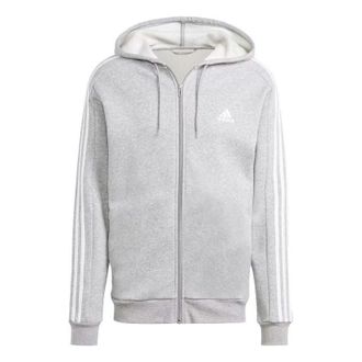 adidas Fleece 3-Stripes Full-Zip Hoodies Grey IJ6479