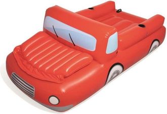No Brand No Brand - Lettino Gonfiabile Bestway CoolerZ Camion Rosso Grande 280x149 cm con Portabicchieri e Borsa Frigo