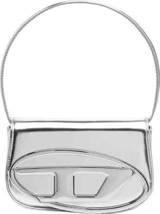 Diesel 1DR-Iconic shoulder bag in mirrored leather - Shoulder Bags - Woman - Silver